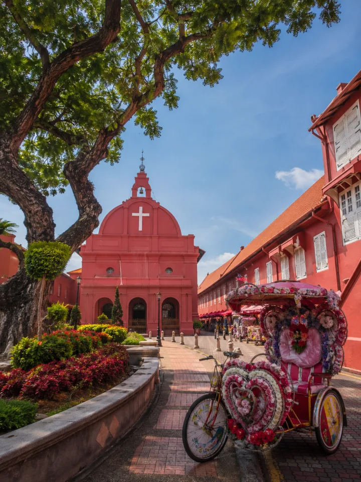 Christ Church and heritage square in Melaka