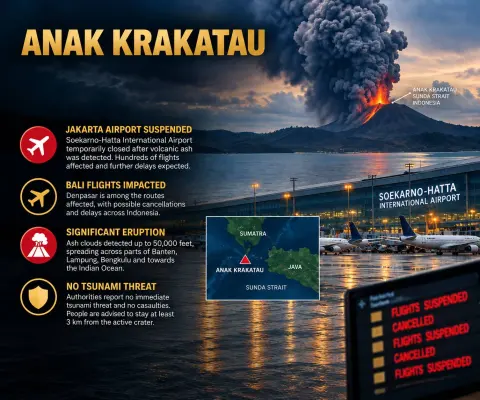 Indonesia volcano eruption 2026 Anak Krakatau travel disruption