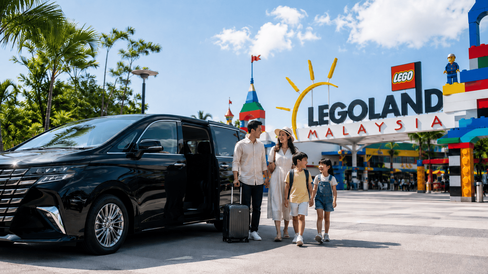 Private transfer from Senai Airport to LEGOLAND Malaysia with Valetra